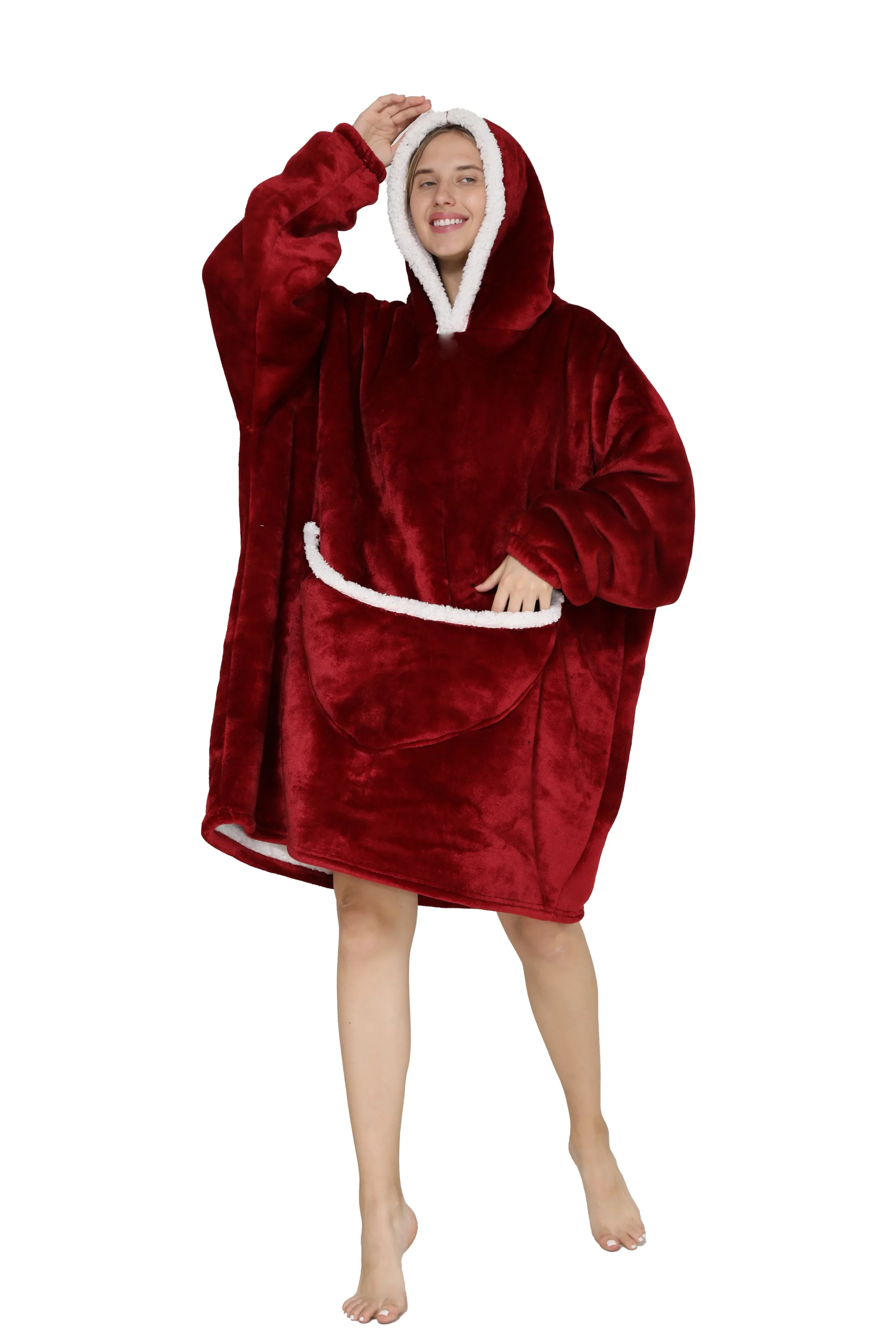 Plush Oversized Wearable Sherpa Blanket Hoodie