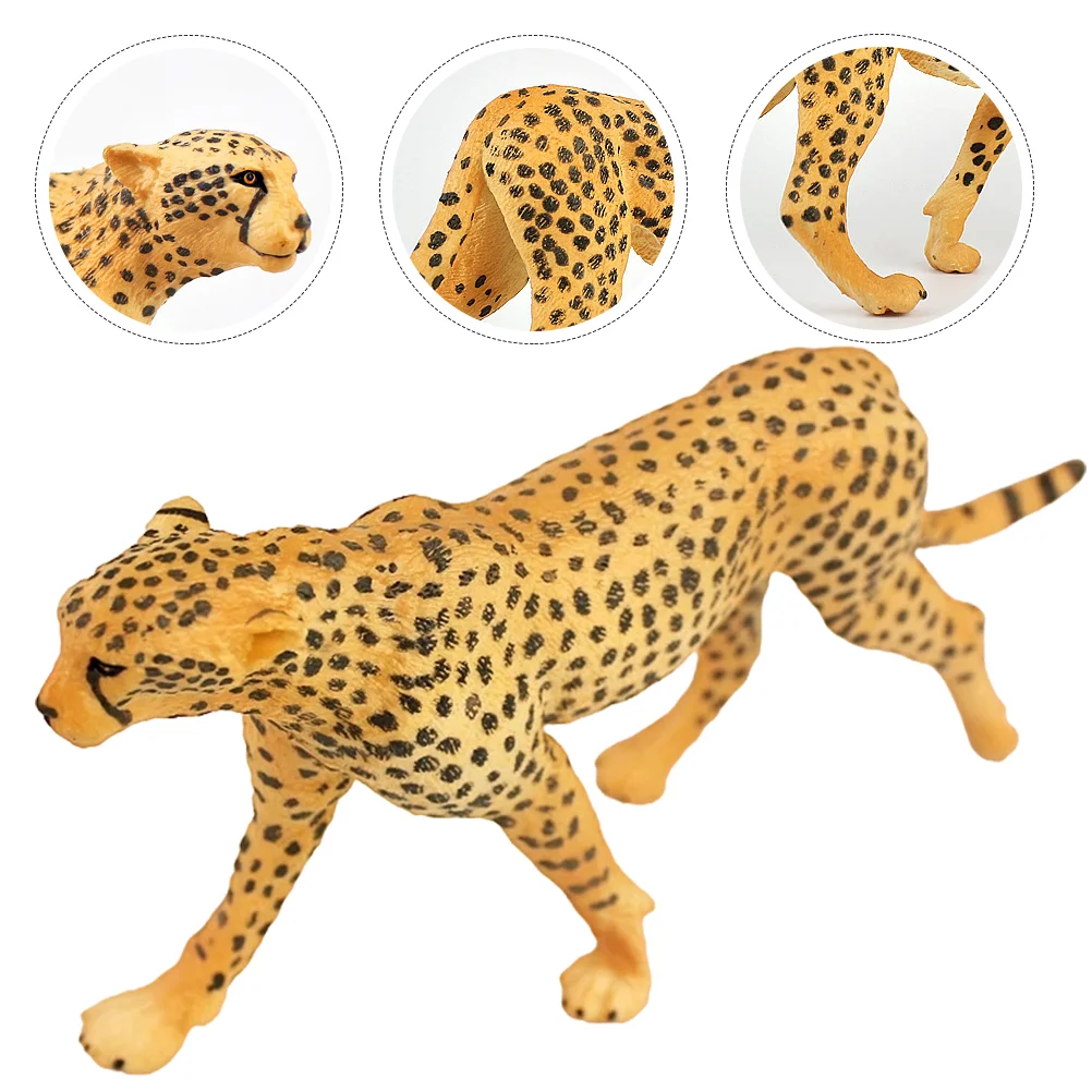 

Cheetah Figurine Wild Animals Ornament Desktop Wild Cheetah Statue Animal Craft