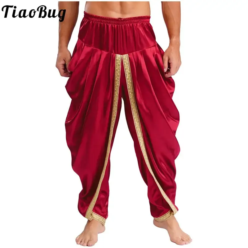 DPois Disfraz De Príncipe Árabe Para Hombre | Chaleco Brillante Y Pantalón Bombacho, Cosplay De Aladino Para Fiestas Y Carnaval