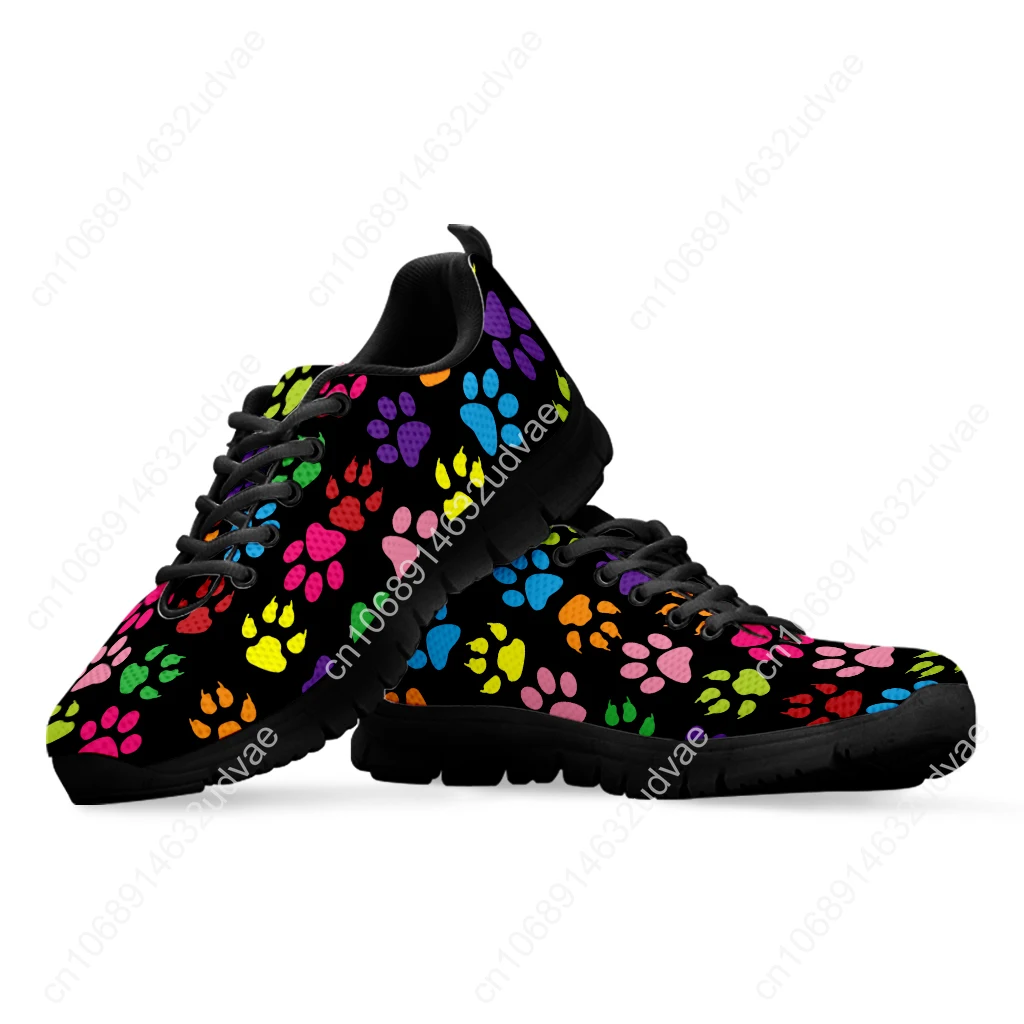 Rainbow Color Cartoon Dog Paw Print Lightweight Outdoor Shoes Comfortable Summer Breathable Shoes Basketball Shoes