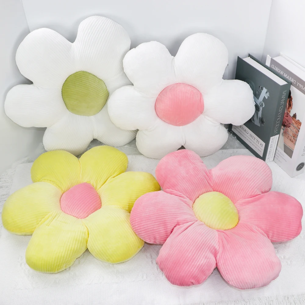 Daisy Sunflower Petal Pillow Cushion Chair Stuffed Plush Backrest Office Floor Ornament Decoration Dolls for Christmas Gift Toys 2