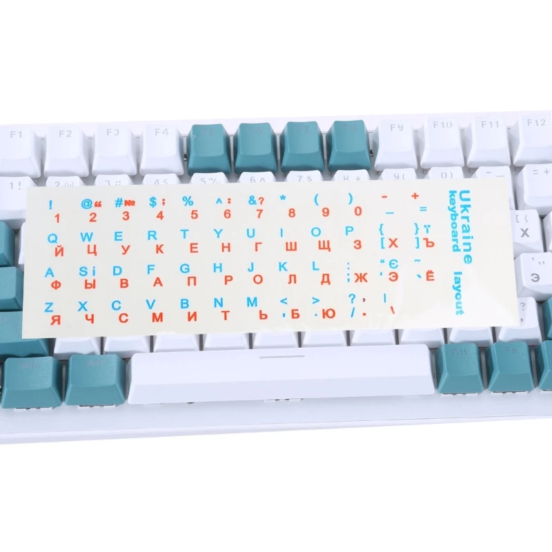 Lot De 2 Autocollants Clavier Russe Rouge Transparent - Lettres De Remplacement Pour PC Portable Et Clavier De Bureau
