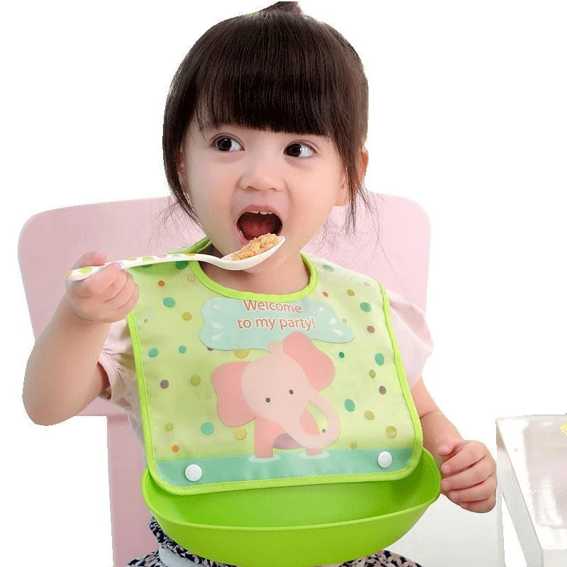 Baby Waterproof Bibs Silicone Feeding Baby Saliva Towel Newborn Cartoon Aprons Baby Bibs Adjustable Feeding Apron Saliva Bandana 5