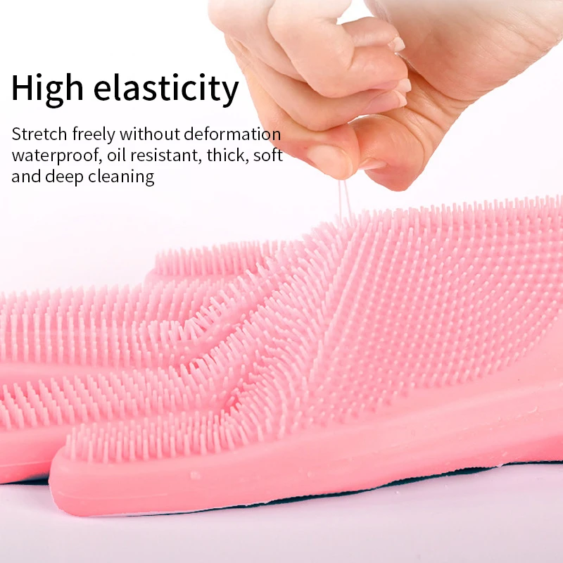 Pet Grooming Gloves Dog Cat Bathing Shampoo Glove Scrubber Magic Dishwashing Cleanner Sponge Silicon Hair Removal pet grooming gloves