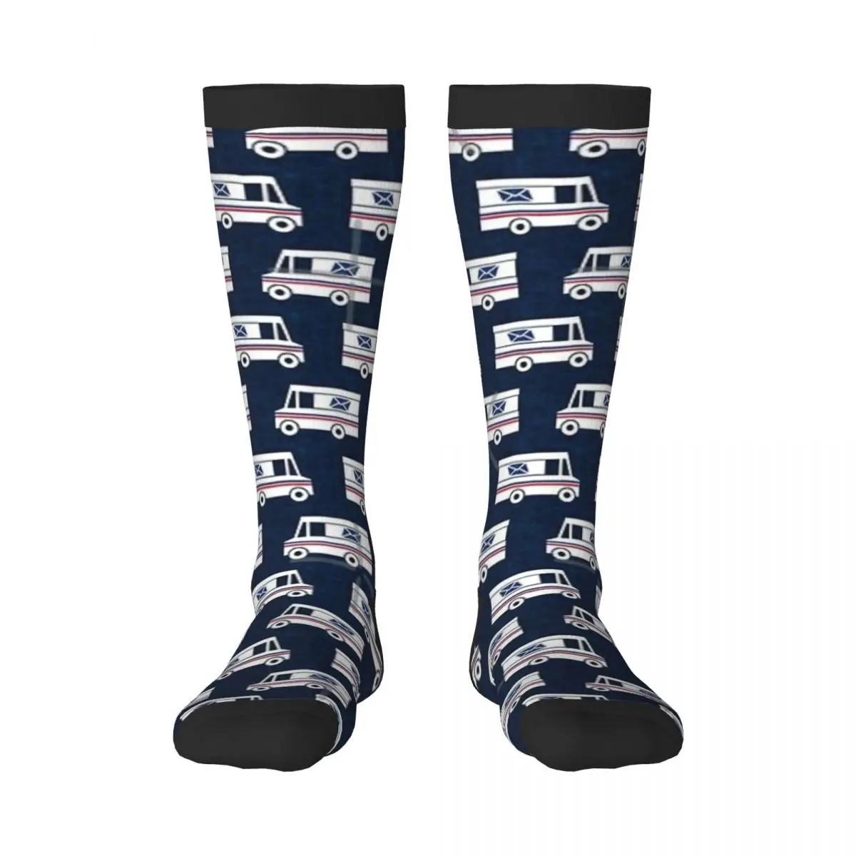 Camiones de correo: calcetines con diseño en azul, accesorios para mujeres y hombres, calcetines de vestir flexibles