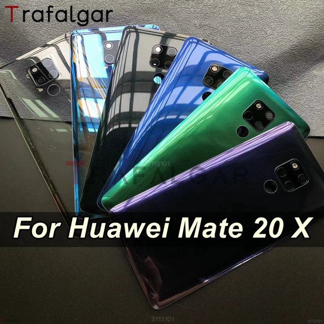 Funda transparente para Huawei Mate 20 X 20X, cubierta de batería, Panel de  vidrio trasero, carcasa trasera con reemplazo de lente de cámara + pegatina  - AliExpress
