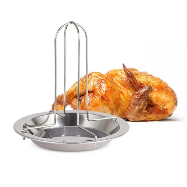 Rozsdamentes Acél Összecsukható Csirke Tartó Bbq Grill Rack Állvány Tálca 1 Pc Nem Tapadó Konyhai Kiegészítők
