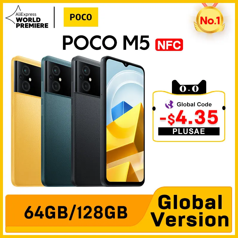  POCO M5 Global Version Smartphone 64GB/128GB NFC MTK G99 Octa Core 90Hz 6.58\" Display 50MP Camera 5000mAh 