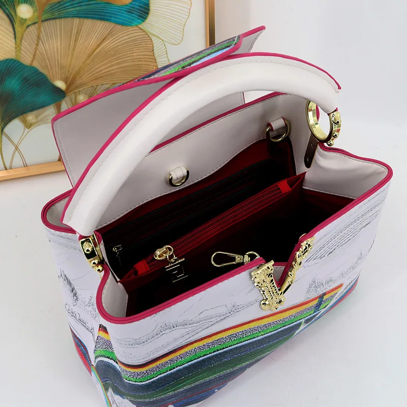 VM FASHION KISS Innovative Design Printed Women&rsquo;s Handbags Microfiber Luxury And Elegant Shoulder Crossbody Top Handle Bag