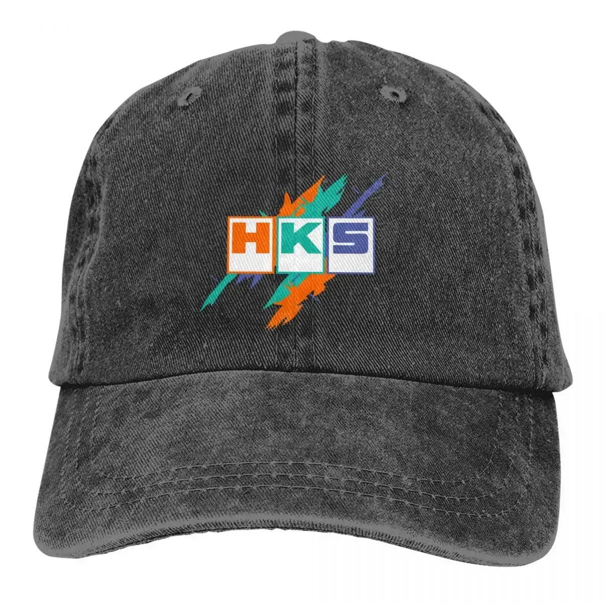 

Washed Men's Baseball Cap HKS Vintage Logo Trucker Snapback Caps Dad Hat Golf Hats