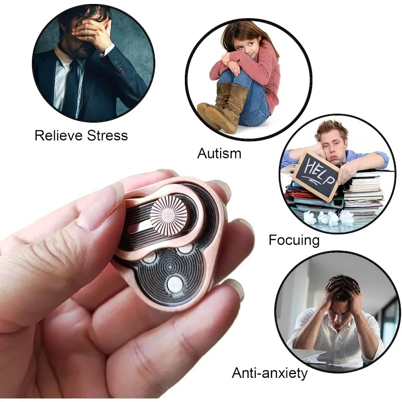 Metal Fidget Slider Toy Triangle Spin Card Push EDC Toy Sensory Fun Office Desk Relief Anxiety Adult Ideal Gift fidget toy sensory fidget toy anti stress toy finger sensory toy