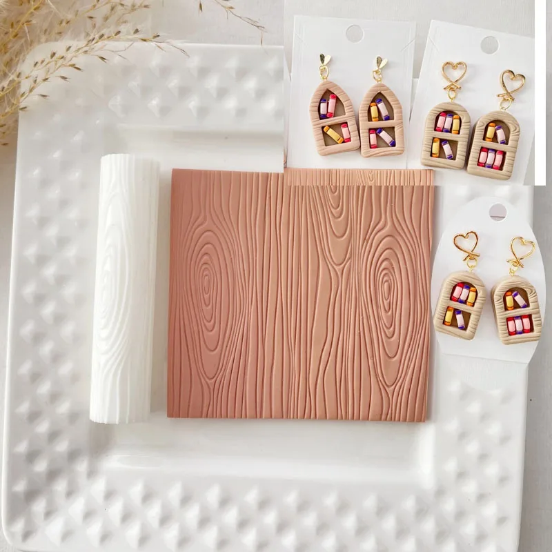 Wood Grain Texture Roller for Soft Pottery and Clay Earrings