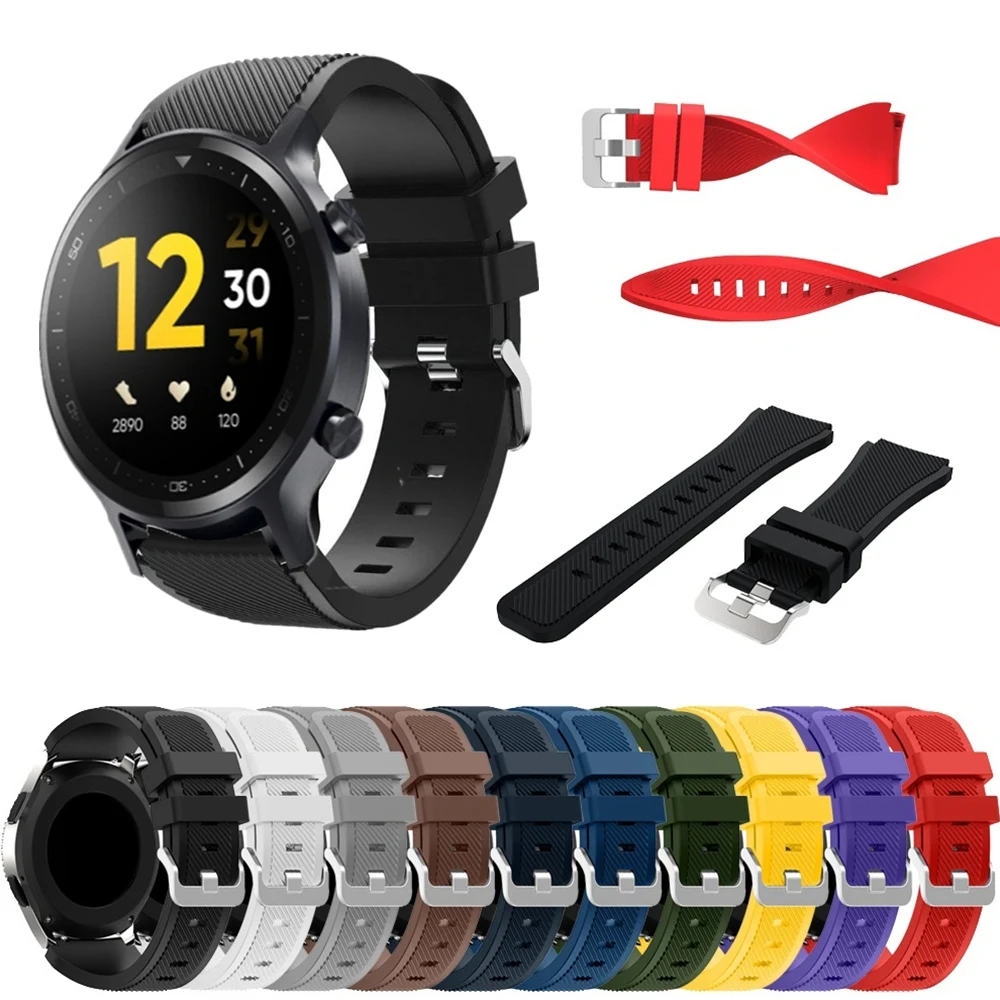 

22mm Silicone Strap For Realme Watch S Pro Sport Bracelet For Fossil Gen 5 Carlyle Julianna HR Sport 43mm 4 Smartwatch Bands New