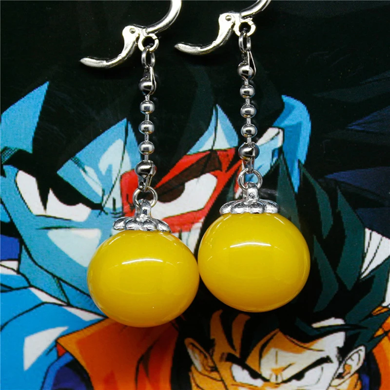 Anime Cartoon Resin Vegetto Potara Ball Black Son Goku Zamasu Cos Earrings  Ear Clip Cuff For Man