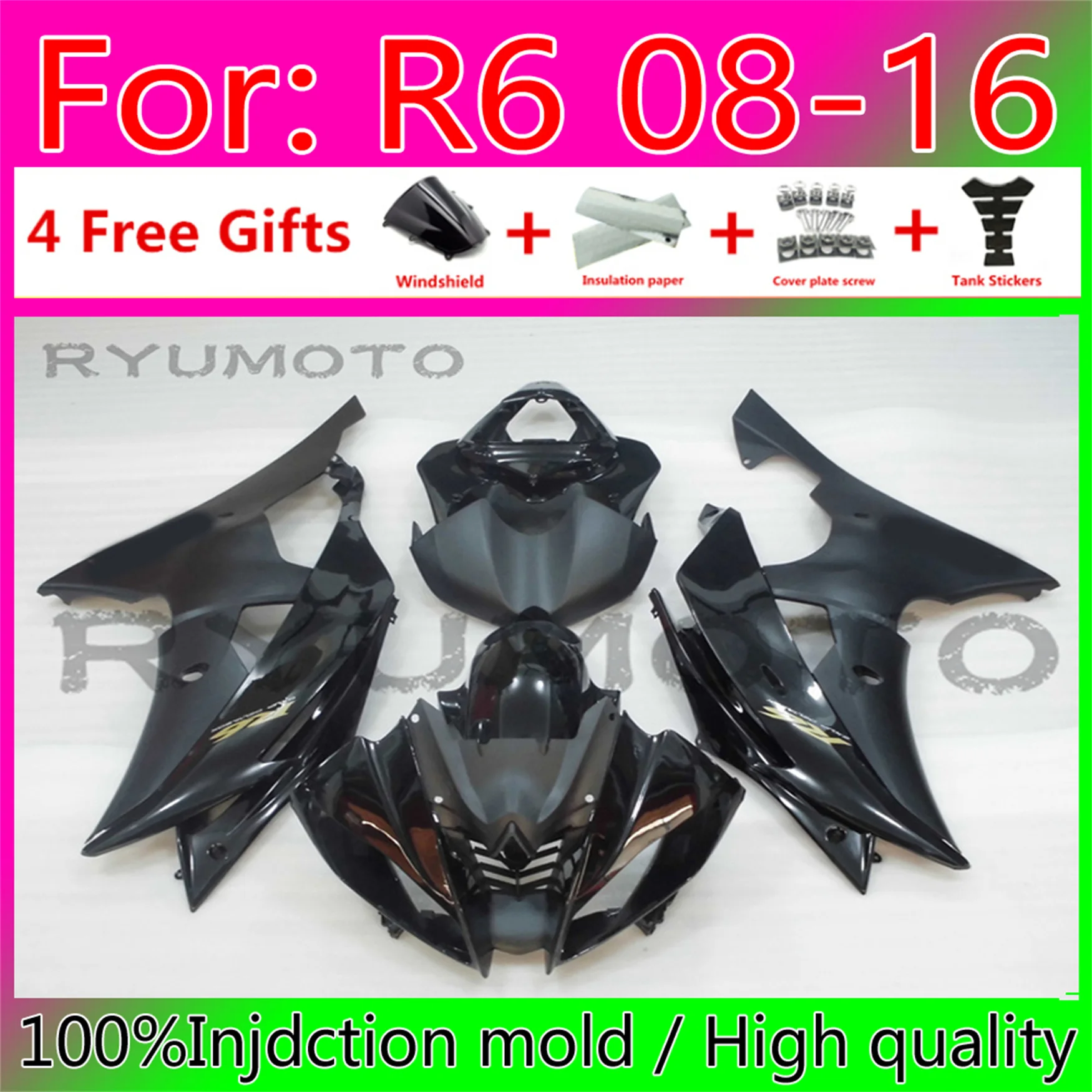 

Motorcycle Injection Fairing Kits For Yamaha YZF R6 2008 2009 10 2011 12 13 15 16 Fairings Bodywork YFZ-R6 08 09 11