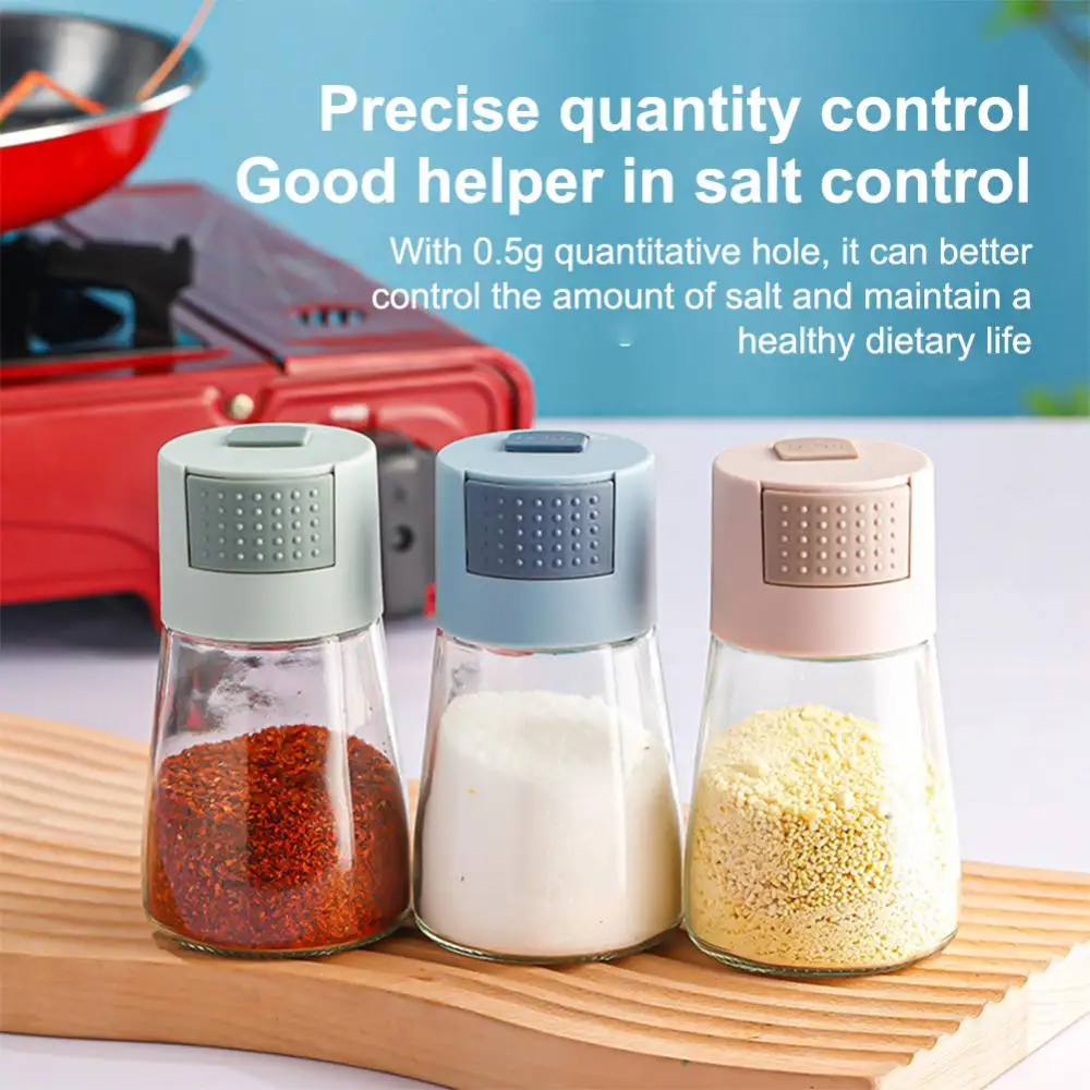 0.5g Metering Salt Shaker Push Type Salt Dispenser Tank Sugar Bottle Spice Pepper Shaker SpiceJar Can Seasoning Bottle
