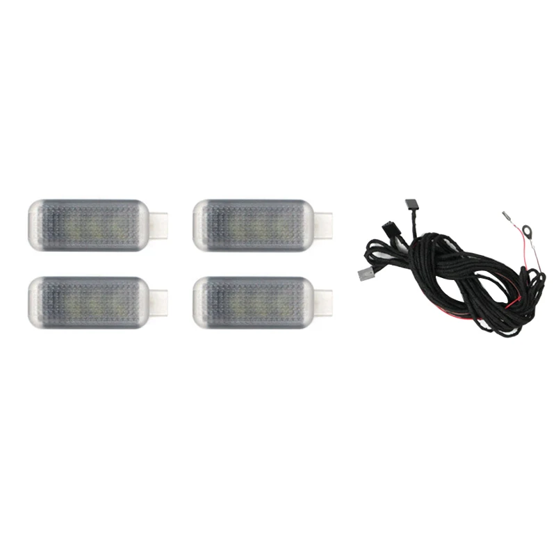 

3 Colour LED Footwell Light Foot Lamp Cable Wire Harness For Golf MK5 6 MK6 Jet