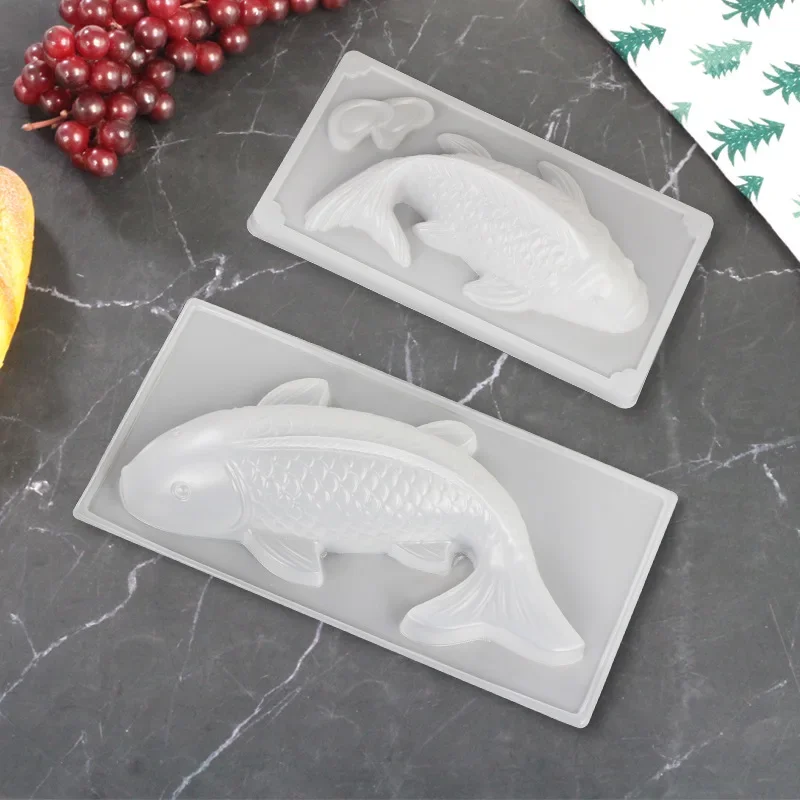 

1PCS fish mold 3D Koi Fish Shape Plastic Cake Chocolate Jelly Mould Mold DIY Soap Handmade Sugarcraft Mold Baking Molds