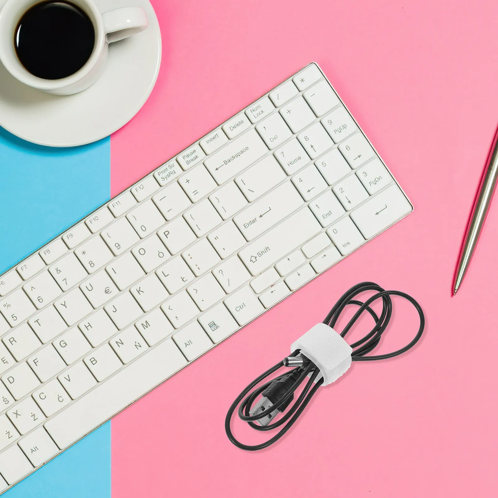 50Pcs 후크 및 루프 케이블 타이 가전제품용 재사용 가능한 코드 정리함 홈 오피스 USB 충전기 와이어 관리 다채로운 폴리에스테르