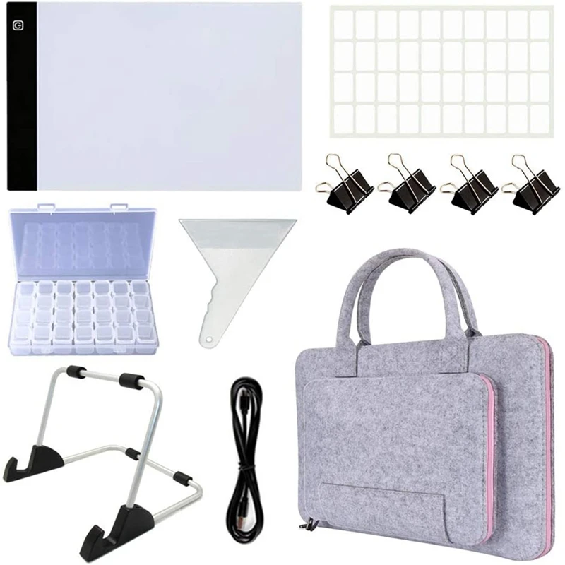 

A4 алмазная живопись, планшетофон с подставкой, планшетофон формата A4 с питанием от USB, с регулируемой яркостью, планшетофон для алмазов 5D