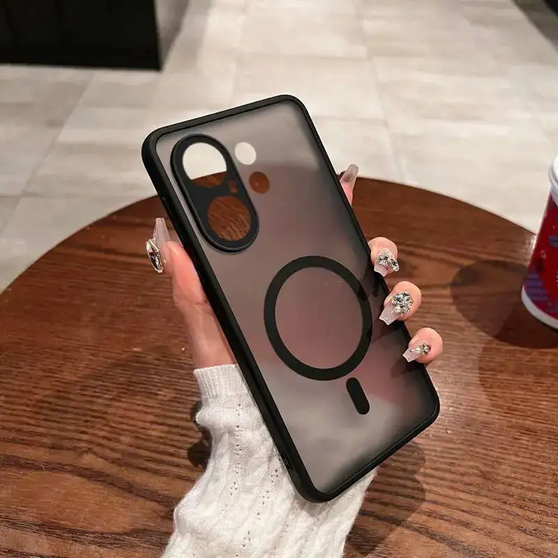 Luxury Transparent Magnetic Matte Protective Case, Shockproof