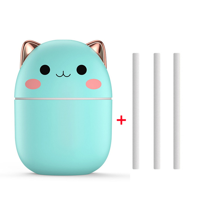 Air Humidifier Cute Kawaiil Aroma Diffuser With Night Light Cool Mist For Bedroom Home Car Plants Purifier Humificador