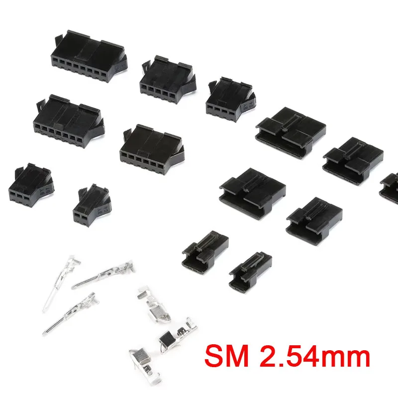 20sets/10sets 2/3/4/5/6/7/8Pin Pitch2.54mm SM Weibliche und Männliche draht stecker gehäuse Terminals SM-2P SM-2R JST SM2.54 SM Stecker