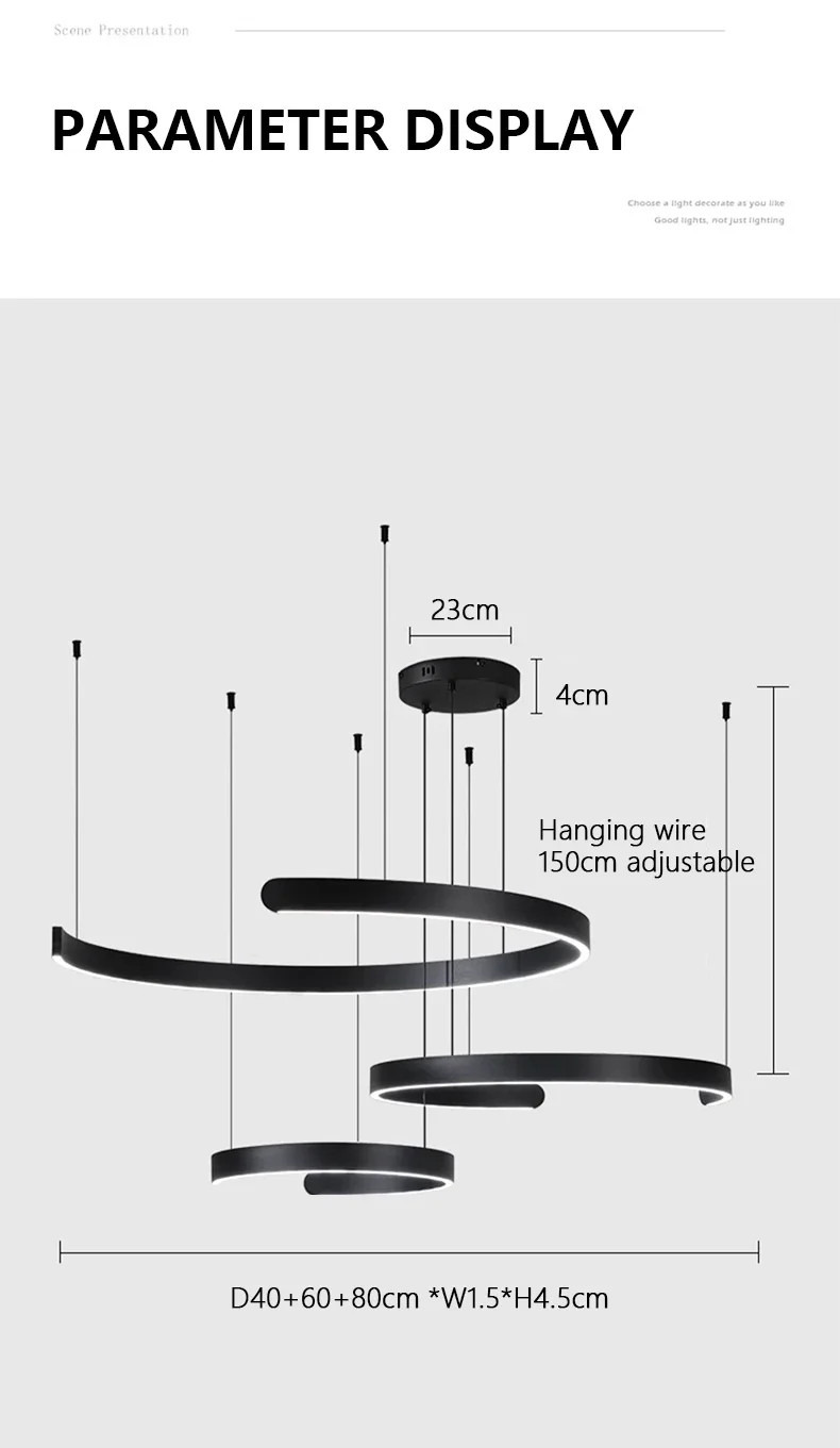 Modern Salon Design Ring Ceiling Chandelier image 19