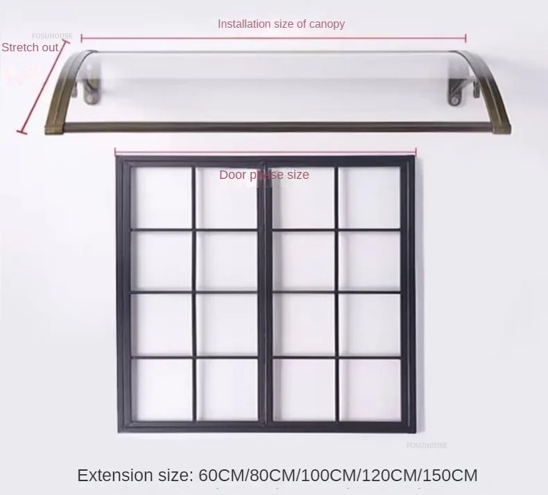 Description Picture 3 of itemModern Aluminum Alloy Awning for Outdoor Rain and Sun Protection Design Awnings Creative Household Awning for Vegetable Plot