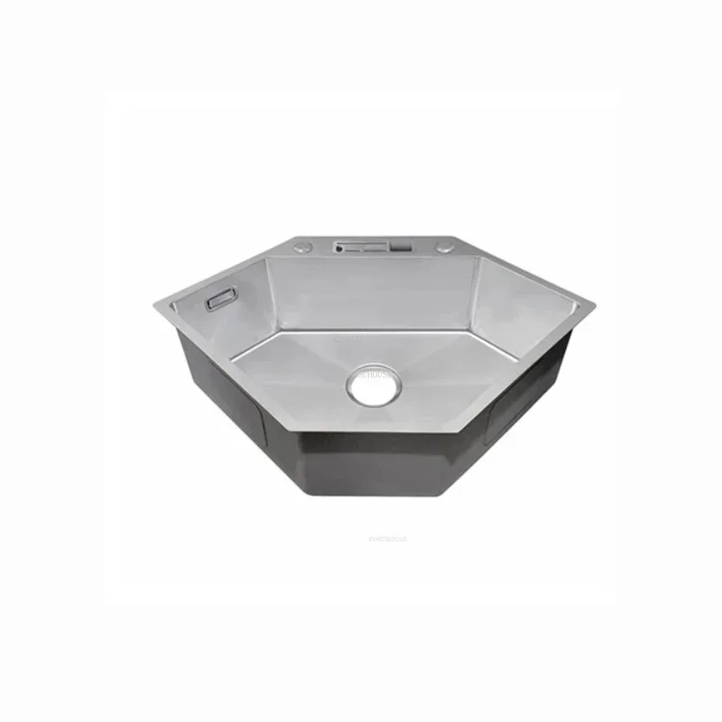 Creative Corner Basin Stainless Steel Handmade Kitchen Sinks Modern Kitchen Accessories Wash Basin Embedded Special-shaped Sink