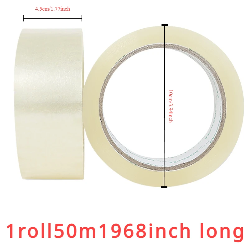 סרט חדיר שקוף רוחב 4.8cm1.89 אינץ 'פלסטיק סרט איטום דביק גבוה איטום גדול מעובה מורחב אריזה מהירה