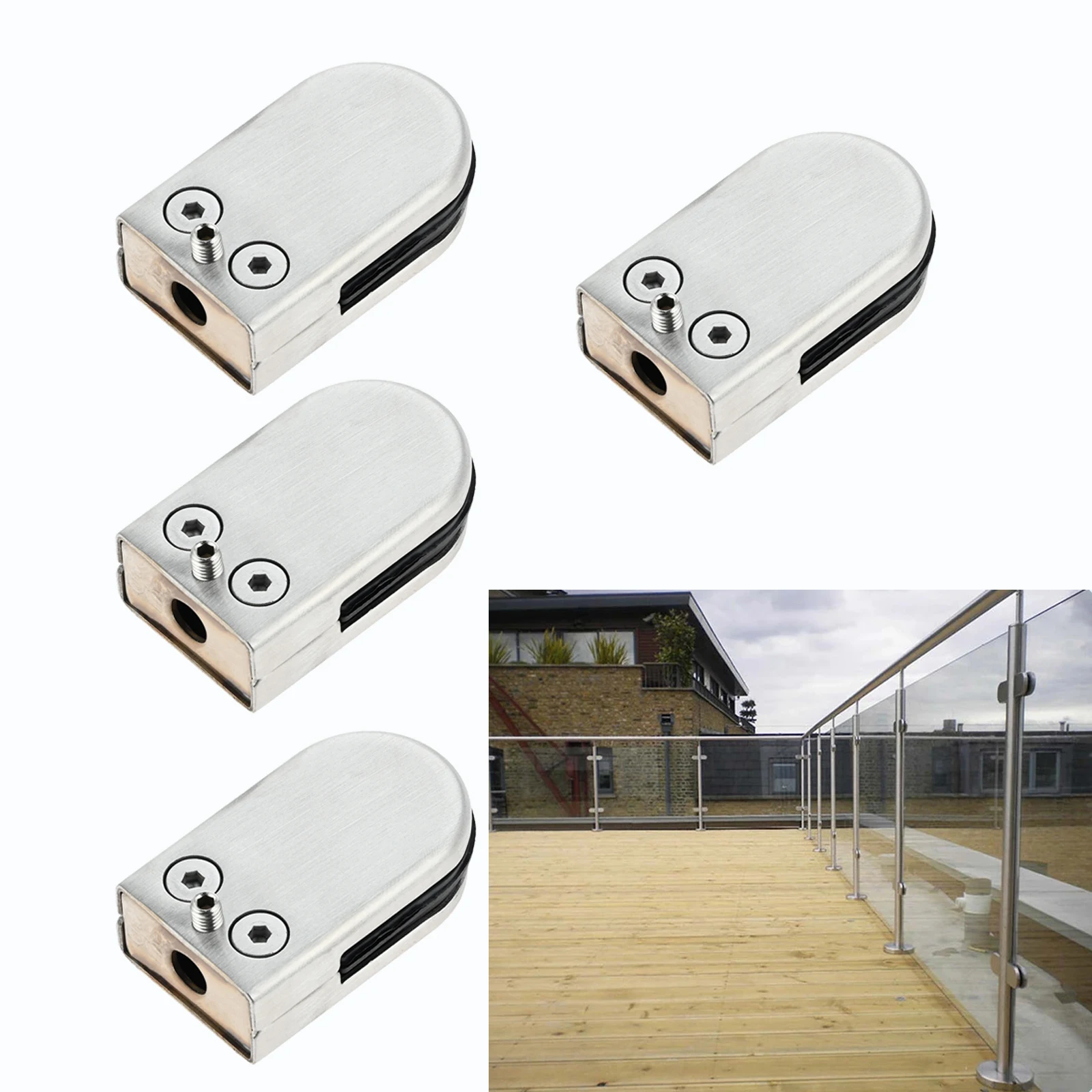 Morsetti Vetro Regolabili 10-12mm | 6 Pezzi Acciaio Inox Per Ringhiere E Scale - Foto 8