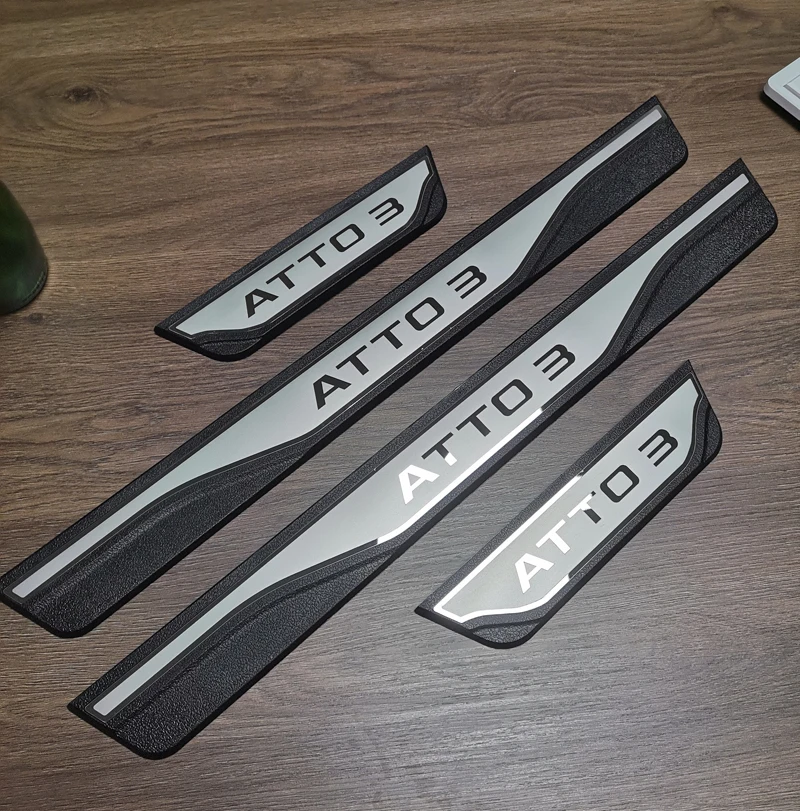 

Car Stainless Steel Door Sill Scuff Plate Stickers For BYD ATTO 3