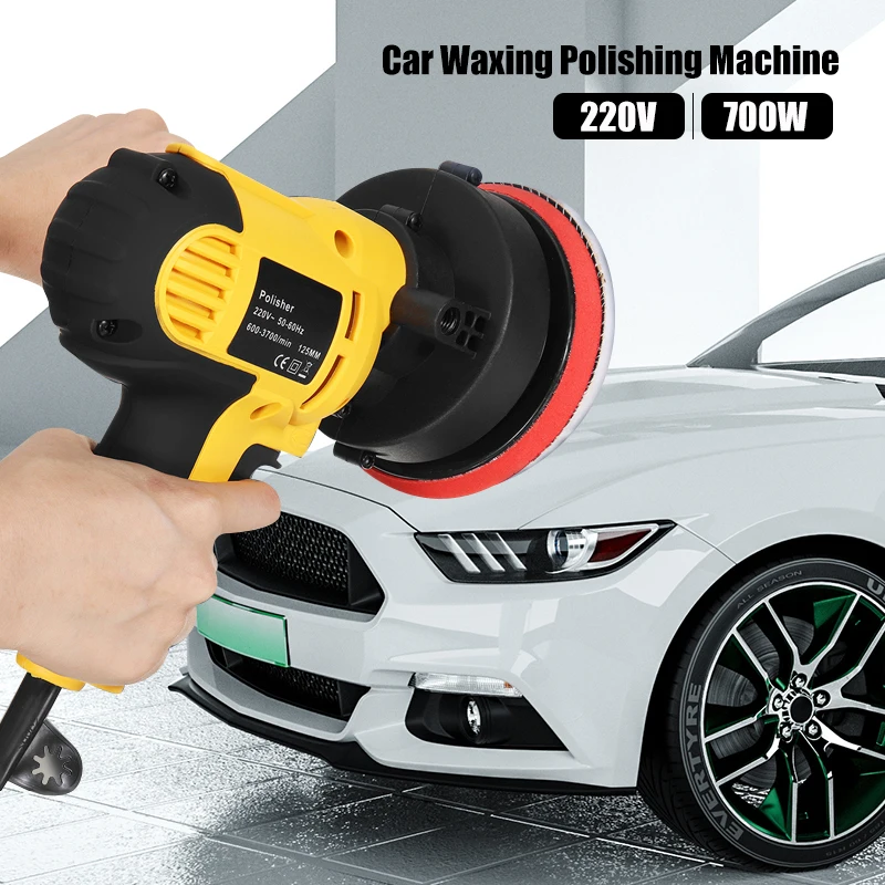 

220V Electric Car Polisher Machine 600-3700r/min Auto Polishing Machine Adjustable 6 Speed Adjustment Sanding Waxing Power Tools