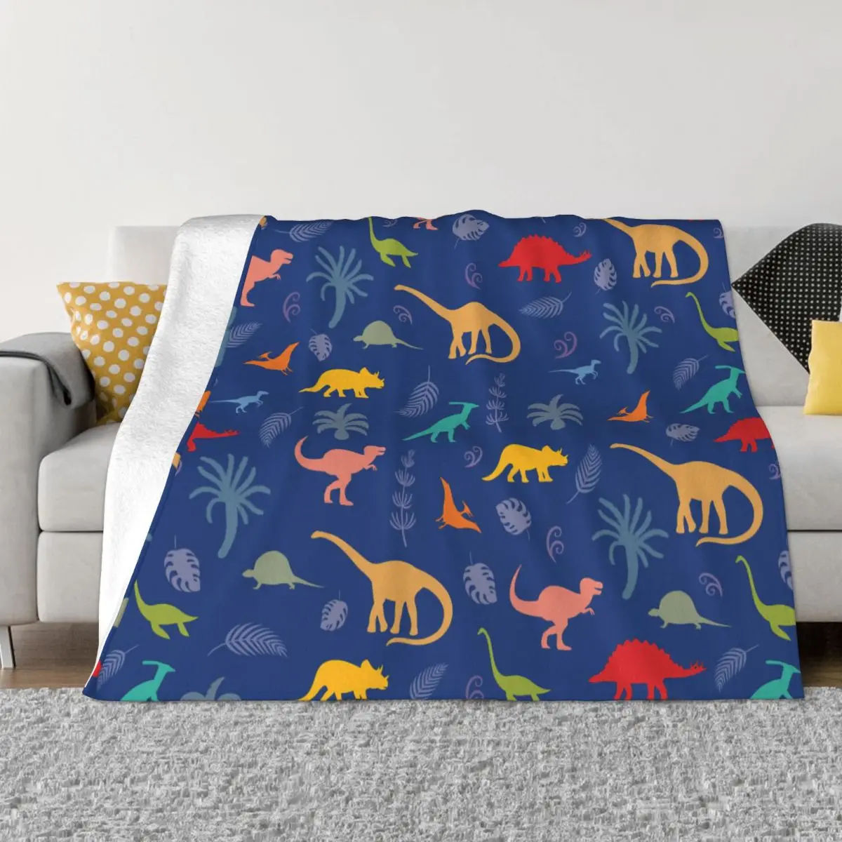 

Dinosaur Cartoon Cute Animal Blanket Warm Cozy Hypoallergenic Throw Blankets for Luxury Bedding Travel