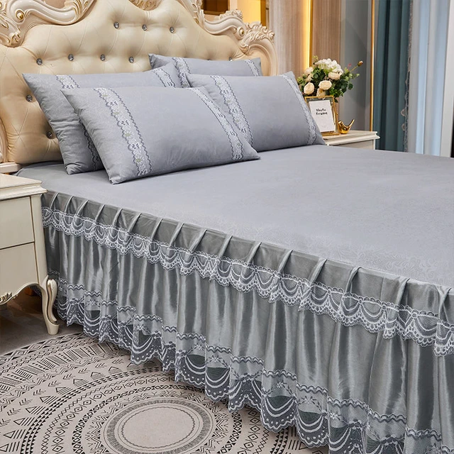 Bedding Set Full Twin Size Bed Sheet Mattress Cover WithLace