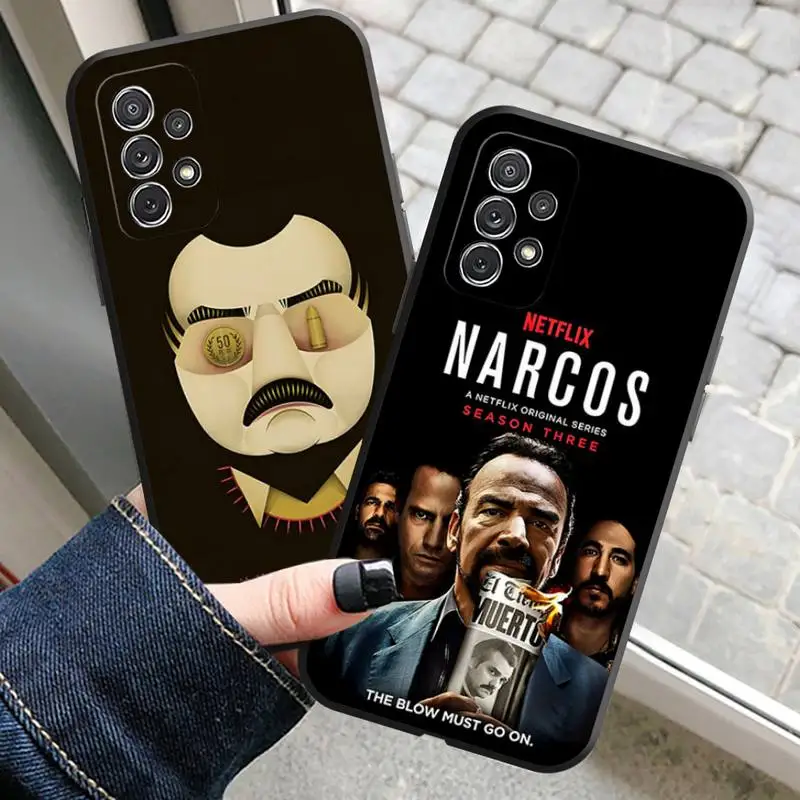Narcos Tv Series Pablo Escobar Custodia Per Telefono Per Samsung M 10 11 20 21 30 31 51 S Prime S5 6 S6 S9 S8 S7 Edge Cover Morbida Nera
