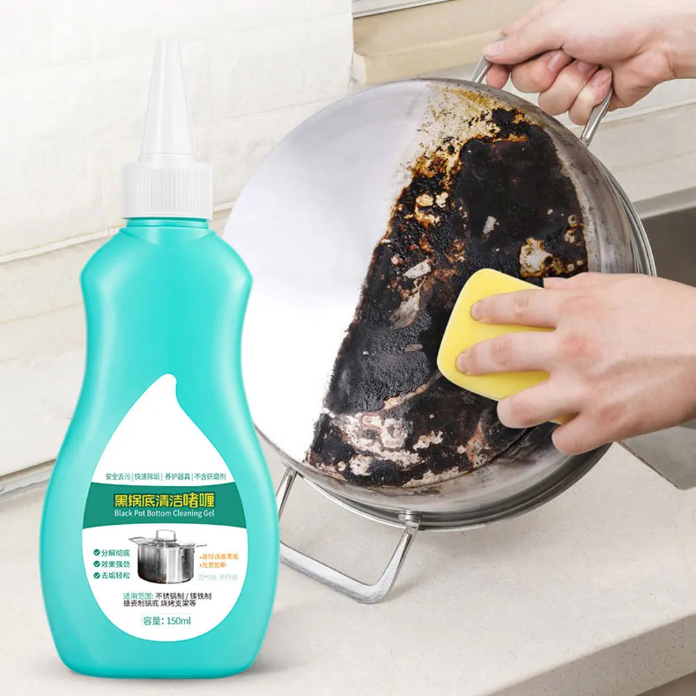 Pot Bottom Cleaning Gel Stainless Steel Black Scale Cleaner Cookware Bottom Descaler Pot Rust Remover Kitchen Blackening Agent