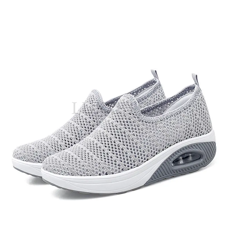 Summer Women Fashion Vulcanized Sneakers Platform Solid Color Flat Ladies Shoes Casual Breathable Wedges Ladies Walking Sneakers