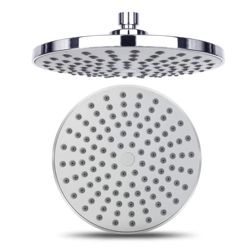 

360° Swivel Rainfall Shower Head 8 Inch Ultra-Thin Pressure Boosting Water Saving Showerhead Adjustable Replacement for Bathroom