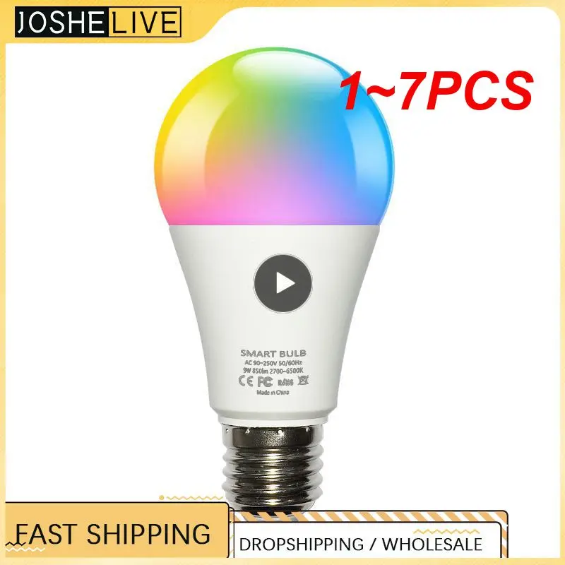 

1~7PCS Tuya Wifi/ Smart Bulb Alexa Led Lamp E27 RGB Smart Light Bulbs 110V 220V Smart Lamps For Assisatnt Smart