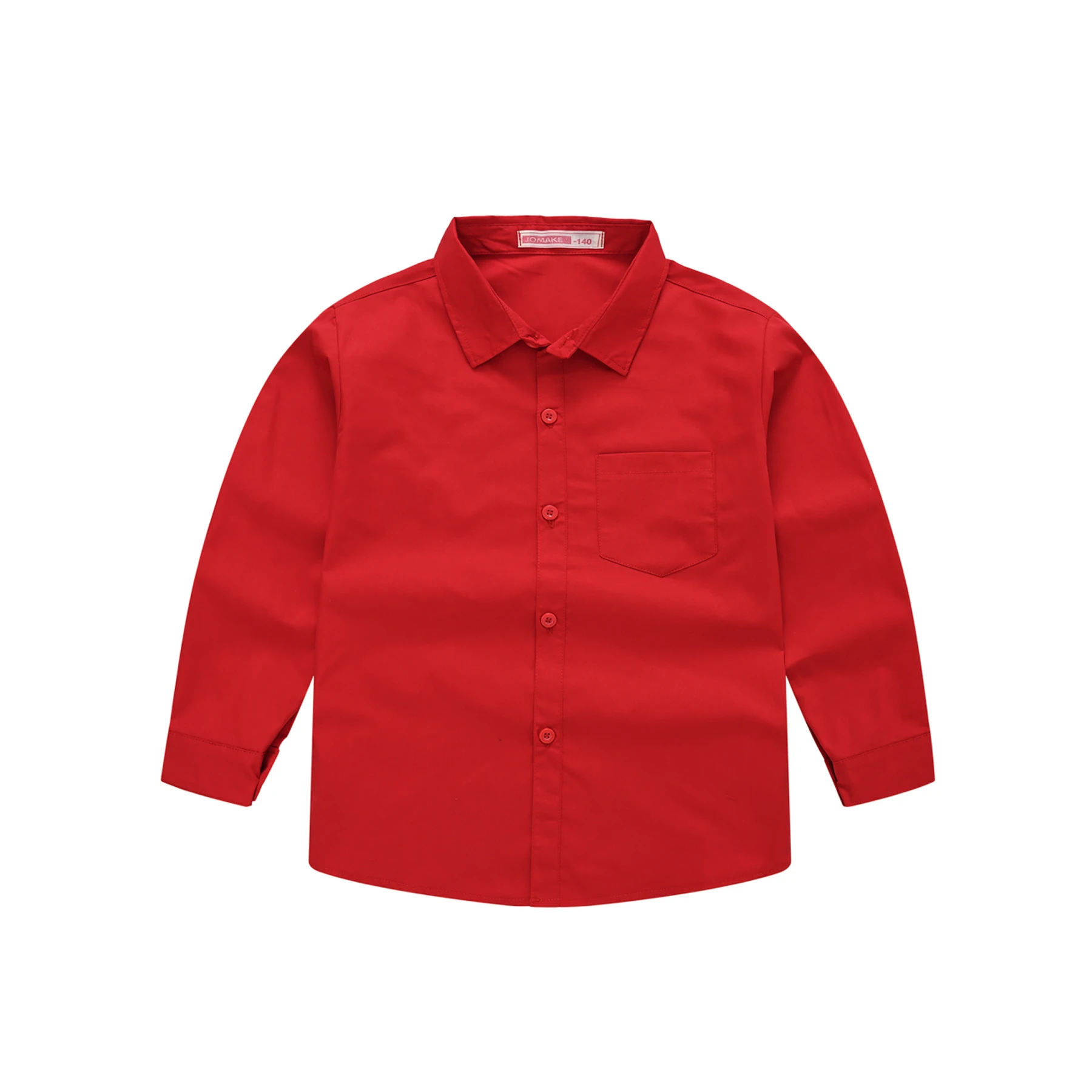 Children's shirt spring and autumn boys and girls suit collar shirt Children's pure color long sleeve kids shirts boys shirts
