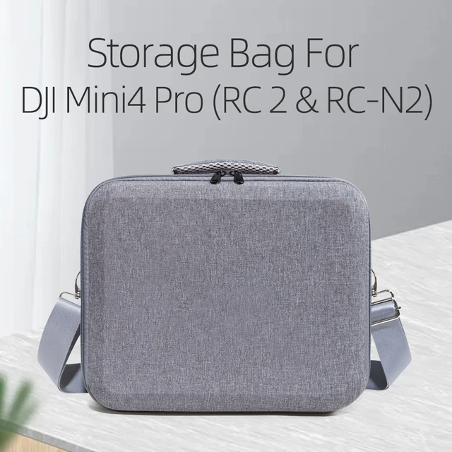 Sac De Transport Pour Drone DJI Mini 4 Pro - Coque Rigide EVA, Protection Anti-Choc, Compatible Télécommande RC 2 / RC-N2 - Gris