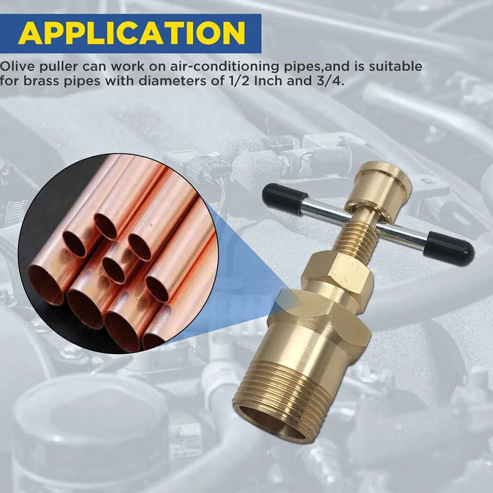 

1/2\"&3/4\" Olive Puller Remover Tool Solid Brass Copper Pipe Compression Fittings Diameter Brass Tubing Remover Tool
