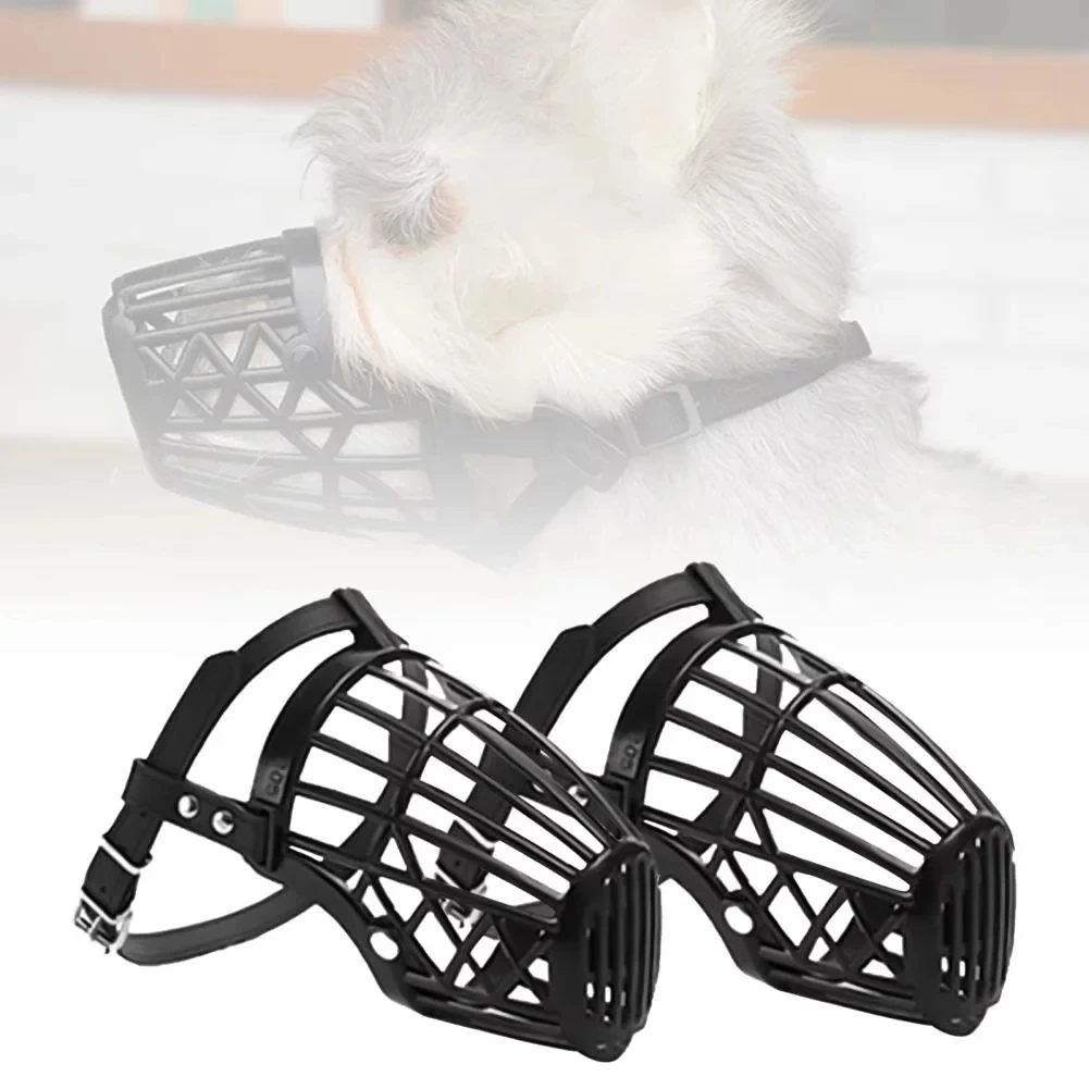 Soft Plastic PU Leather Strong Dog Muzzle Basket Design Anti-biting Adjusting Straps Mask Dog Muzzle for Small Medium Large dog muzzle