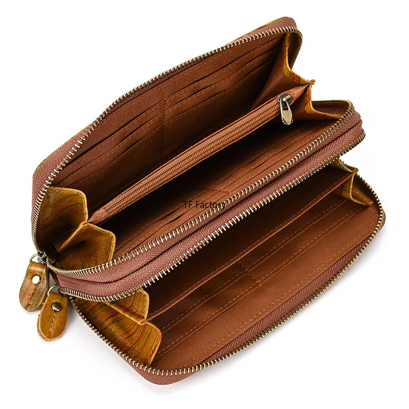 Premium Leather Long Wallet with Money Clip