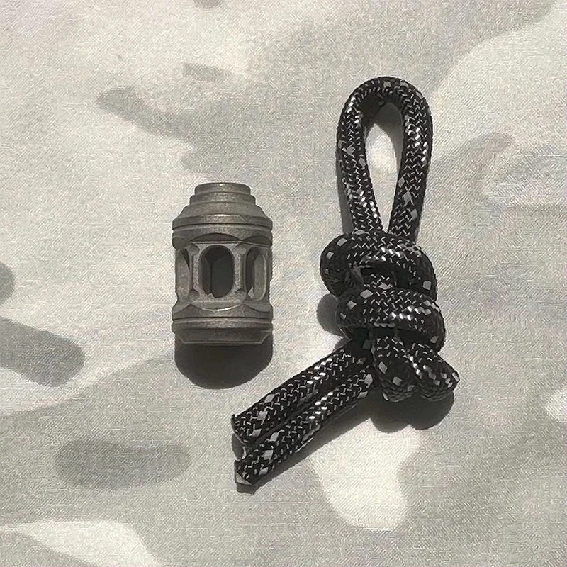 PEI Titanlegierung Laterne Messer Perlen Lanyard Anhänger DIY Regenschirm Seil Anhänger EDC Woven Paracord Lanyard Messer Zubehör – Detail 8