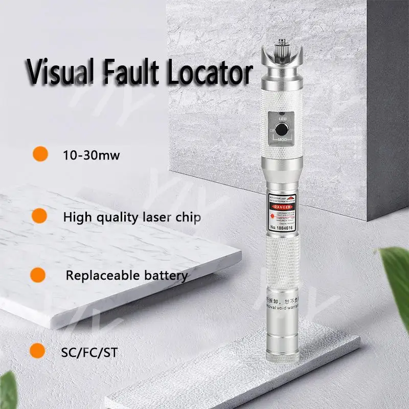 

Free Shipping AUA-2S-30MW/20MW/10MW Visual Fault Locator Fiber Optic Pen Type Red Light Source Fiber Test Pen 10-30 KM