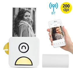 Imprimante Photo thermique de poche, 200dpi, Portable, sans fil, BT, pour reçus, étiquette autocollante, Compatible avec les smartphones Android et iOS 