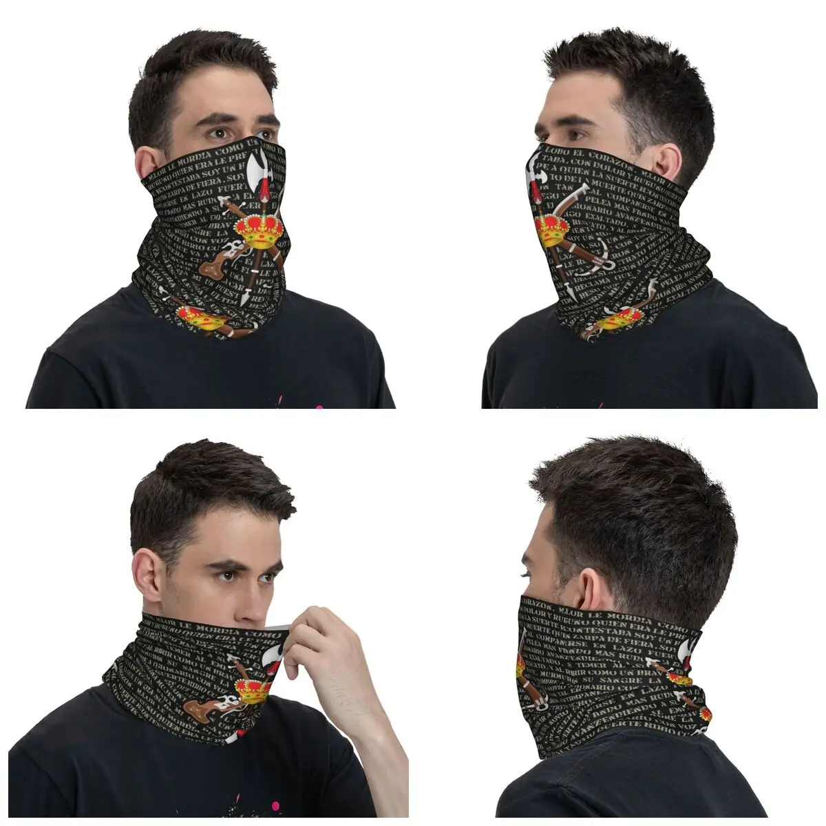 Spanish Guard Civil Spain Flag Bandana Neck Cover Printed Wrap Scarf Warm Headband Riding Unisex Adult Windproof